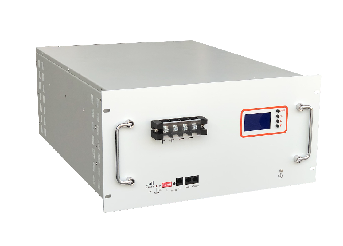 Rack-mounted lithium battery system with multiple units and control panels